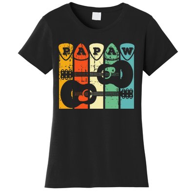 Papaw Guitar Pick Gift Guitar Player Grandpa Retro Guitarist Women's T-Shirt