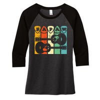 Papaw Guitar Pick Gift Guitar Player Grandpa Retro Guitarist Women's Tri-Blend 3/4-Sleeve Raglan Shirt