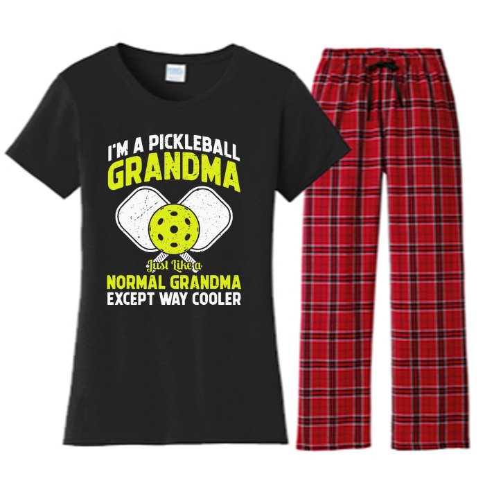 Pickleball Grandma Pickleball Player Grandmother Women's Flannel Pajama Set