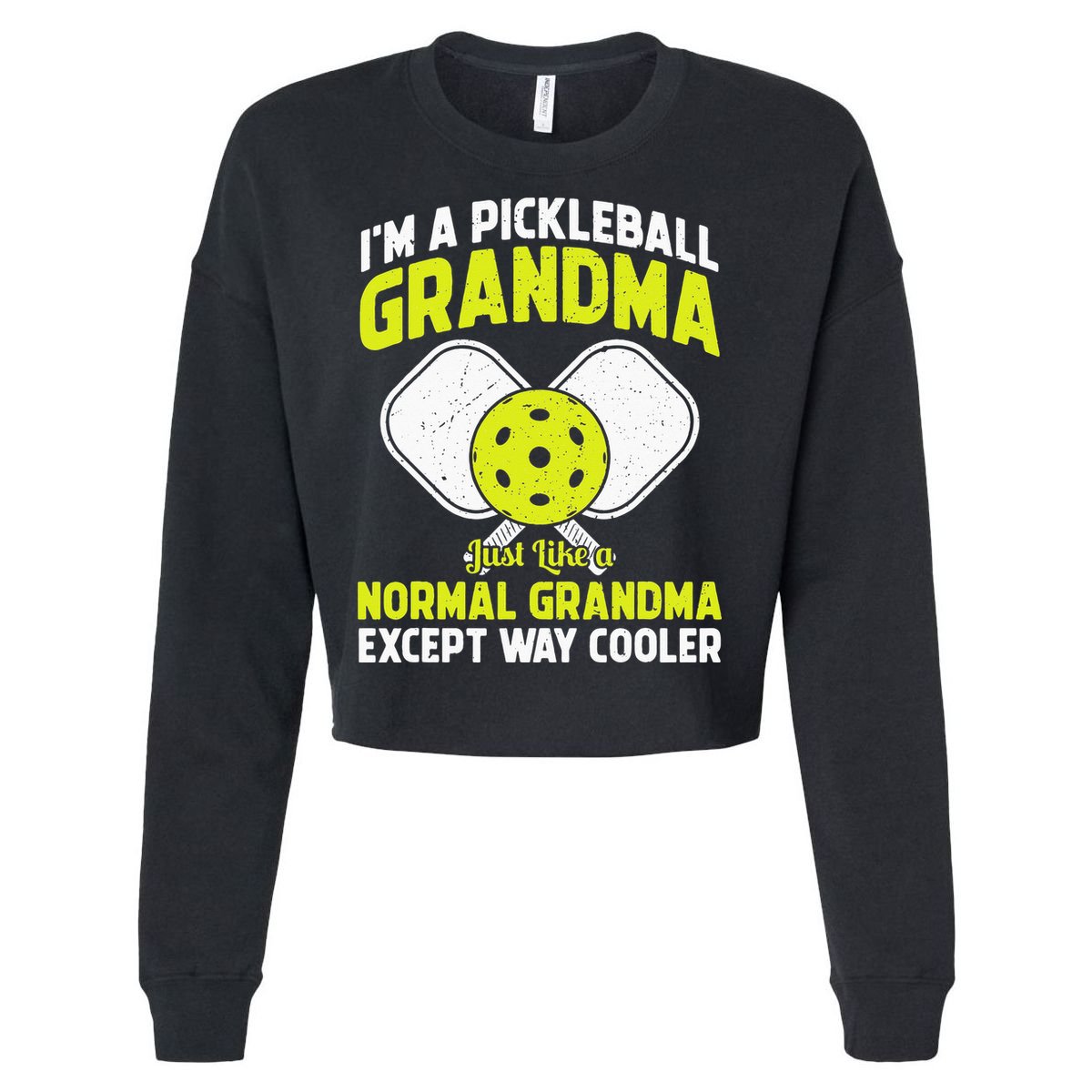 Pickleball Grandma Pickleball Player Grandmother Cropped Pullover Crew