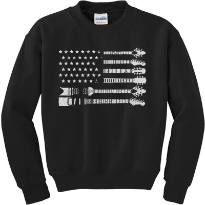 Patriotic Guitar Player Gift American Flag Guitarist Vintage Kids Sweatshirt