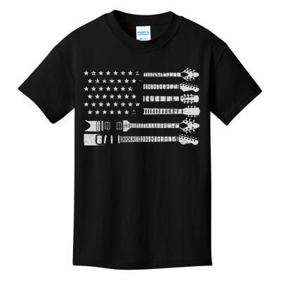 Patriotic Guitar Player Gift American Flag Guitarist Vintage Kids T-Shirt