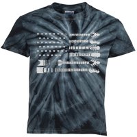 Patriotic Guitar Player Gift American Flag Guitarist Vintage Kids Tie-Dye T-Shirt