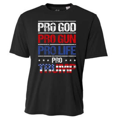 Pro God Pro Gun Pro Life Pro Trump Patriotic Cooling Performance Crew T-Shirt