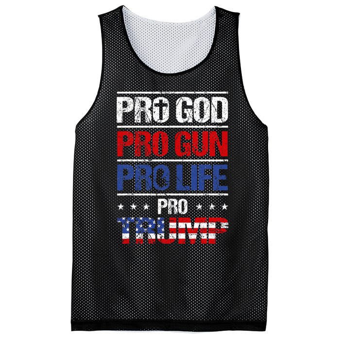 Pro God Pro Gun Pro Life Pro Trump Patriotic Mesh Reversible Basketball Jersey Tank