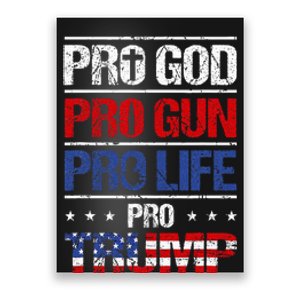 Pro God Pro Gun Pro Life Pro Trump Patriotic Poster