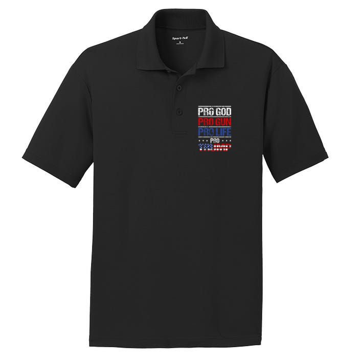 Pro God Pro Gun Pro Life Pro Trump Patriotic PosiCharge RacerMesh Polo