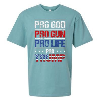 Pro God Pro Gun Pro Life Pro Trump Patriotic Sueded Cloud Jersey T-Shirt