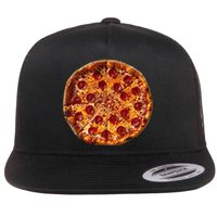 Pizza Graphic Flat Bill Trucker Hat