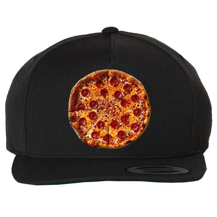 Pizza Graphic Wool Snapback Cap