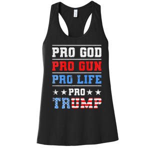 Pro God Pro Gun Pro Life Pro Trump Women's Racerback Tank