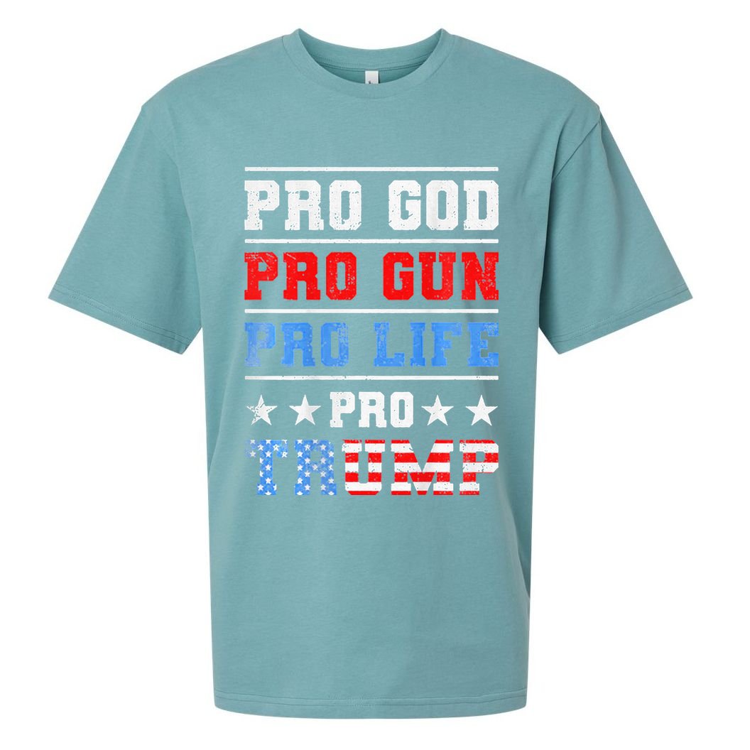Pro God Pro Gun Pro Life Pro Trump Sueded Cloud Jersey T-Shirt