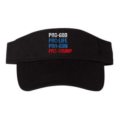 Pro God Pro Life Pro Gun Pro Trump Patriotic Valucap Bio-Washed Visor