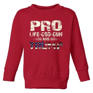 Pro God Pro Gun Pro Life Pro Trump Toddler Sweatshirt