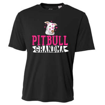 Pitbull Grandma Pit Bull Terrier Dog Lover Owner Pibble Cooling Performance Crew T-Shirt