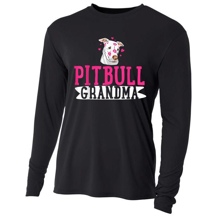 Pitbull Grandma Pit Bull Terrier Dog Lover Owner Pibble Cooling Performance Long Sleeve Crew