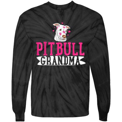 Pitbull Grandma Pit Bull Terrier Dog Lover Owner Pibble Tie-Dye Long Sleeve Shirt