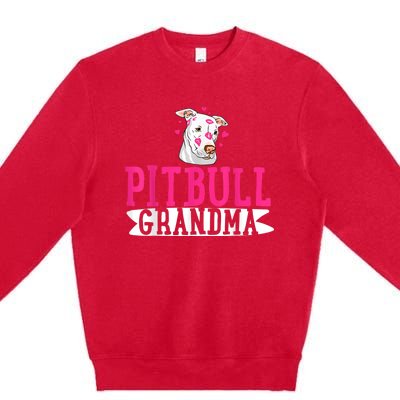 Pitbull Grandma Pit Bull Terrier Dog Lover Owner Pibble Premium Crewneck Sweatshirt