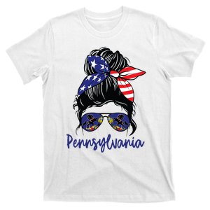 Pennsylvania Girl Pennsylvania Flag State Girlfriend Messy T-Shirt