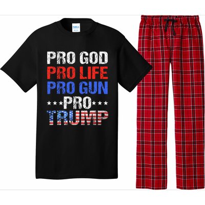 Pro God Pro Life Pro Gun Pro Trump Patriotic Trumps Fans Pajama Set