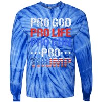 Pro God Pro Life Pro Gun Pro Trump Patriotic Trumps Fans Tie-Dye Long Sleeve Shirt