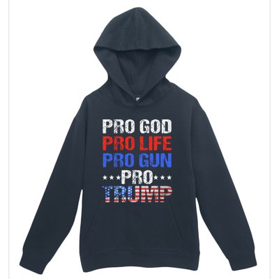 Pro God Pro Life Pro Gun Pro Trump Patriotic Trumps Fans Urban Pullover Hoodie