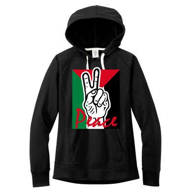 Peace Gaza Palestine Flag Women's Fleece Hoodie