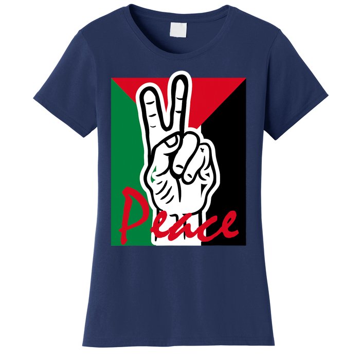 Peace Gaza Palestine Flag Women's T-Shirt