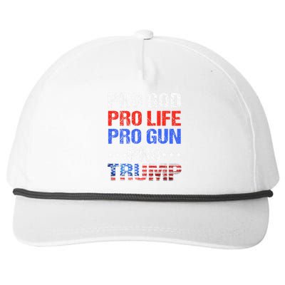 Pro God Pro Life Pro Gun Pro Trump Patriotic Trumps Fans Snapback Five-Panel Rope Hat