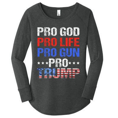 Pro God Pro Life Pro Gun Pro Trump Patriotic Trumps Fans Women's Perfect Tri Tunic Long Sleeve Shirt