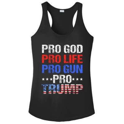 Pro God Pro Life Pro Gun Pro Trump Patriotic Trumps Fans Ladies PosiCharge Competitor Racerback Tank