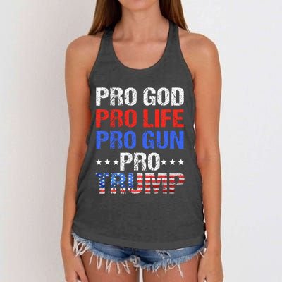 Pro God Pro Life Pro Gun Pro Trump Patriotic Trumps Fans Women's Knotted Racerback Tank