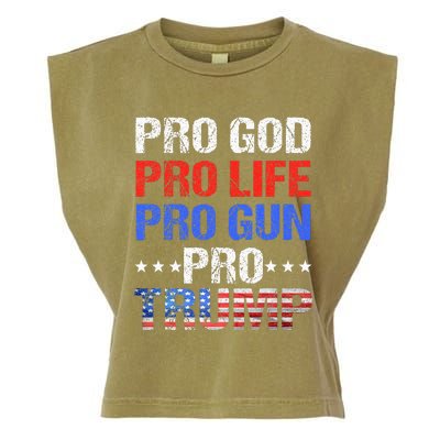 Pro God Pro Life Pro Gun Pro Trump Patriotic Trumps Fans Garment-Dyed Women's Muscle Tee