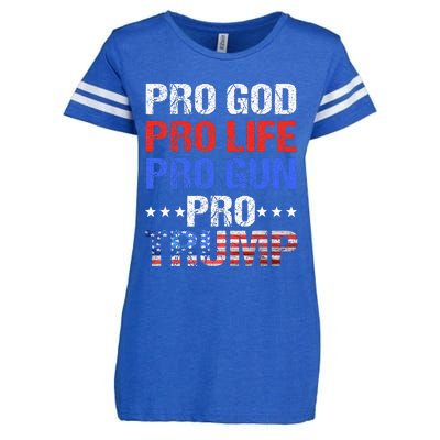 Pro God Pro Life Pro Gun Pro Trump Patriotic Trumps Fans Enza Ladies Jersey Football T-Shirt