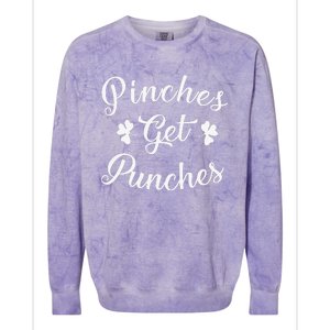 Pinches Get Punches Funny Saint Patrick's Day Colorblast Crewneck Sweatshirt