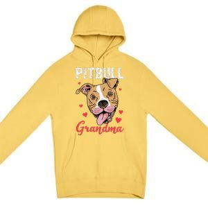 Pitbull Grandma Pawma Dog Grandparents Dog Lover Premium Pullover Hoodie