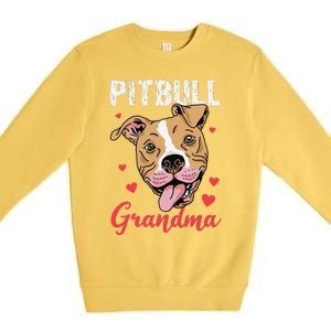 Pitbull Grandma Pawma Dog Grandparents Dog Lover Premium Crewneck Sweatshirt