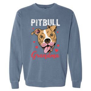 Pitbull Grandma Pawma Dog Grandparents Dog Lover Garment-Dyed Sweatshirt