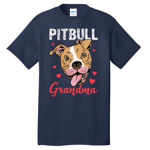 Pitbull Grandma Pawma Dog Grandparents Dog Lover Tall T-Shirt