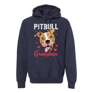 Pitbull Grandma Pawma Dog Grandparents Dog Lover Premium Hoodie