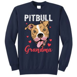 Pitbull Grandma Pawma Dog Grandparents Dog Lover Tall Sweatshirt