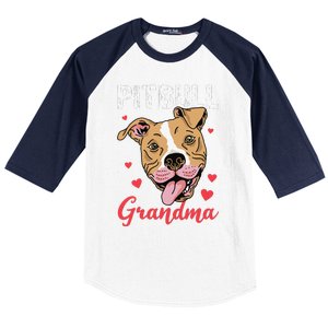 Pitbull Grandma Pawma Dog Grandparents Dog Lover Baseball Sleeve Shirt