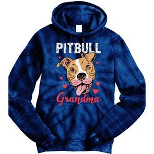 Pitbull Grandma Pawma Dog Grandparents Dog Lover Tie Dye Hoodie