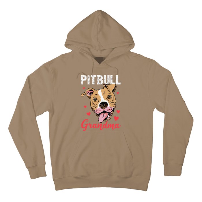 Pitbull Grandma Pawma Dog Grandparents Dog Lover Hoodie