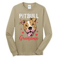 Pitbull Grandma Pawma Dog Grandparents Dog Lover Tall Long Sleeve T-Shirt