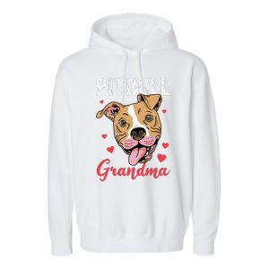 Pitbull Grandma Pawma Dog Grandparents Dog Lover Garment-Dyed Fleece Hoodie