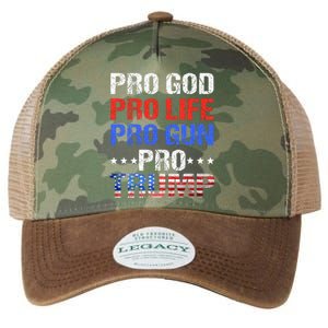 Pro God Pro Life Pro Gun Pro Trump Patriotic Trumps Fans Legacy Tie Dye Trucker Hat