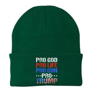 Pro God Pro Life Pro Gun Pro Trump Patriotic Trumps Fans Knit Cap Winter Beanie