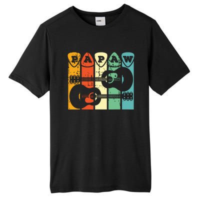 Papaw Guitar Pick Gift Guitar Player Grandpa Retro Guitarist Tall Fusion ChromaSoft Performance T-Shirt