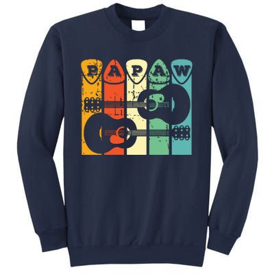 Papaw Guitar Pick Gift Guitar Player Grandpa Retro Guitarist Sweatshirt